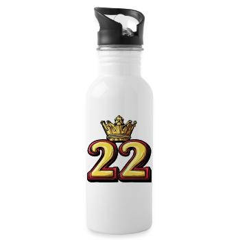 22 Number Crown - Water bottle with straw - white - Right