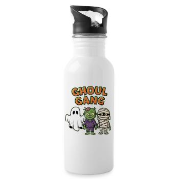 Ghoul Gang Ghost Zombie Mumie Halloween - Trinkflasche mit integriertem Trinkhalm - Weiß - Rechts