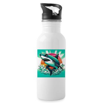 Hai - Trinkflasche mit integriertem Trinkhalm - Weiß - Rechts