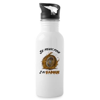 Ich kann nicht Ich habe ein Motorrad-Offroad-Abenteuer geschleppt - Trinkflasche mit integriertem Trinkhalm - Weiß - Rechts