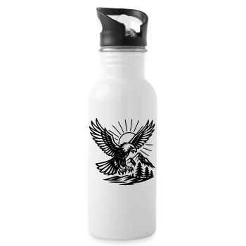 Eagle in nature - Water bottle with straw - white - Right