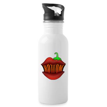 Bottom - Water bottle with straw - white - Right