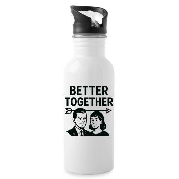 Mariage Amour - Better Together - Gourde avec paille intégrée - blanc - Droite