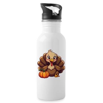 Thanksgiving Truthahn Baby - Trinkflasche mit integriertem Trinkhalm - Weiß - Rechts