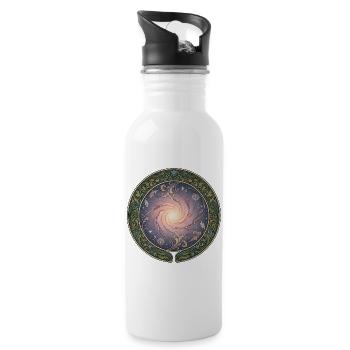 Galactic Rose Galaxy in the Vine Circle - Water bottle with straw - white - Right