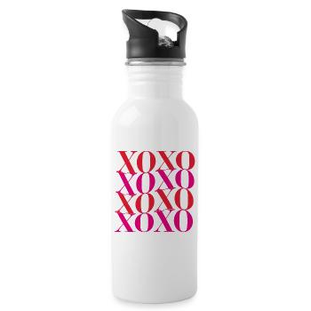 Xoxo. Kisses, hugs and girl vibes - Water bottle with straw - white - Right