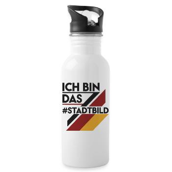 I Am The Cityscape Political Statement - Water bottle with straw - white - Right