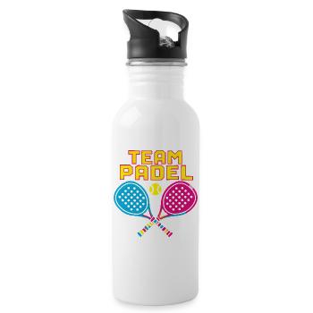 Neon Paddle Team - Trinkflasche mit integriertem Trinkhalm - Weiß - Rechts