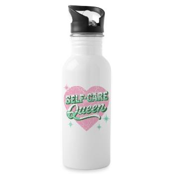 Achtsamkeit und Selbstfürsorge Hoodie für Frauen - Trinkflasche mit integriertem Trinkhalm - Weiß - Rechts