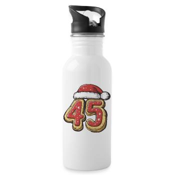 45 Number Cookie Christmas - Water bottle with straw - white - Right