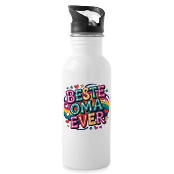 Best Grandma Ever - Water bottle with straw - white - Right