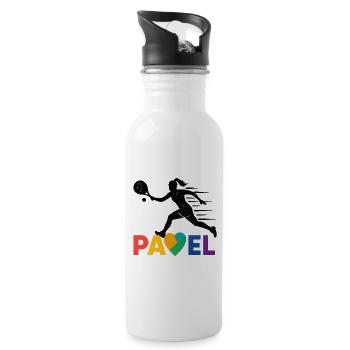 Padel Coeur Arc-en-ciel Sprint - Gourde avec paille intégrée - blanc - Droite