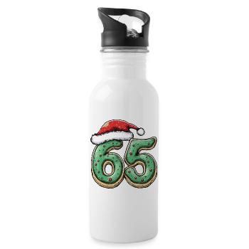 65 Number Cookie Christmas - Water bottle with straw - white - Right