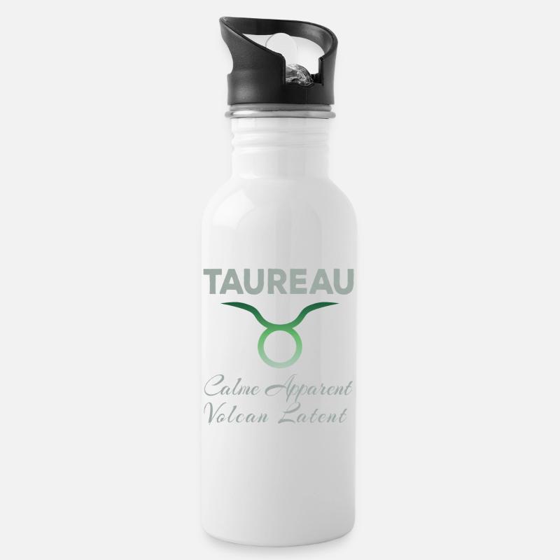 Taureau - Gourde avec paille intégrée - blanc