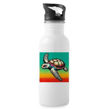 tortue - Gourde avec paille intégrée - blanc - Droite