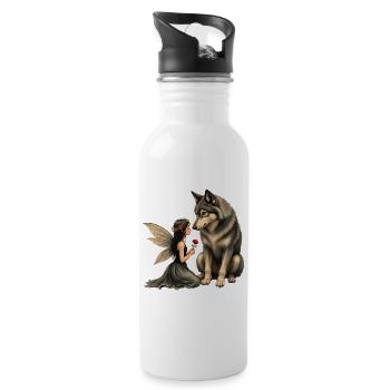 Fairy and Wolf: Kiss of Rose - Water bottle with straw - white - Right