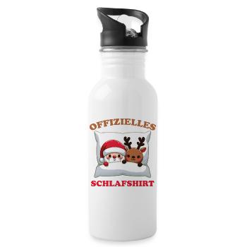 Chemise de nuit officielle du Père Noël de Noël - Gourde avec paille intégrée - blanc - Droite
