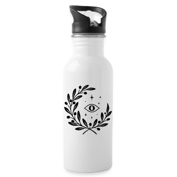 Mystic Yule mit Auge - Weihnachten Julfest - Trinkflasche mit integriertem Trinkhalm - Weiß - Rechts