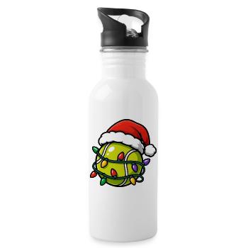 Joueur de tennis de tennis de Noël - Gourde avec paille intégrée - blanc - Droite
