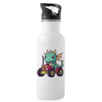 Dragon Tractor Farmer - Gourde avec paille intégrée - blanc - Droite