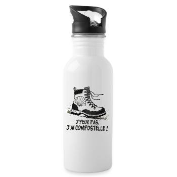 Wanderschuhschale von Compostela - Trinkflasche mit integriertem Trinkhalm - Weiß - Rechts
