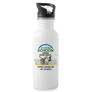 Clean Goeree Overflakkee Clean up litter - Water bottle with straw - white - Right