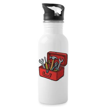 La Joie de l’Artisan de la boîte à outils - Gourde avec paille intégrée - blanc - Droite