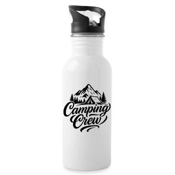 Camping Crew Zelt Berge - Trinkflasche mit integriertem Trinkhalm - Weiß - Rechts
