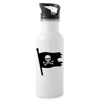 Le Crâne de Pirate Jolly Roger - Gourde avec paille intégrée - blanc - Droite