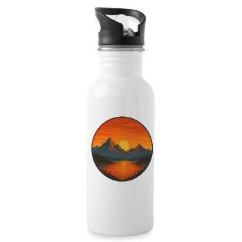 T-shirt Cercle du lac Sunset Mountain - Gourde avec paille intégrée - blanc - Droite
