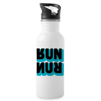 Running Run Typography - Water bottle with straw - white - Right