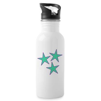 STAR. VALENTINSTAG. HERZ. ICH LIEBE DICH. ICH LIEBE - Trinkflasche mit integriertem Trinkhalm - Weiß - Rechts