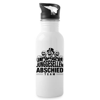 Junggesellenabschied Team Skelett Bier - Trinkflasche mit integriertem Trinkhalm - Weiß - Rechts