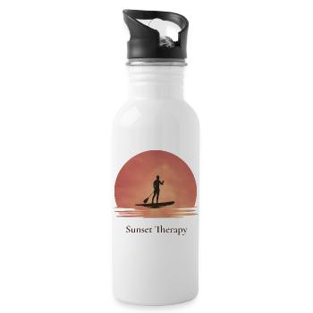 Sunset Therapy – Tranquility by the water - Water bottle with straw - white - Right
