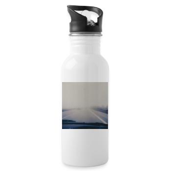 Travelling in grey - Water bottle with straw - white - Right