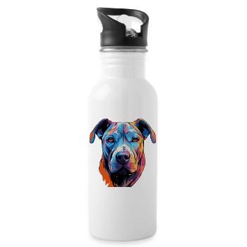 Pop Art de bandes dessinées pour chiens - Gourde avec paille intégrée - blanc - Droite