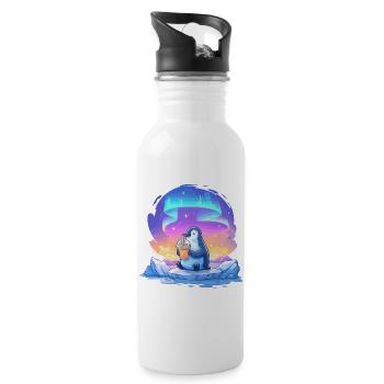 Pingouin Aurore avec Drink - Gourde avec paille intégrée - blanc - Droite