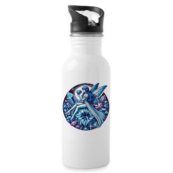 Crystal Fairy on Crystals - Water bottle with straw - white - Right