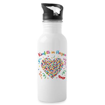 carnival and carnival confetti in the heart Pullover Hoodie - Water bottle with straw - white - Right