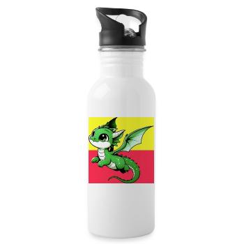 Drache - Trinkflasche mit integriertem Trinkhalm - Weiß - Rechts