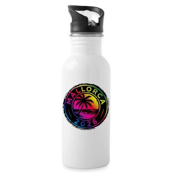 Mallorca 2026 Colorful - Water bottle with straw - white - Right