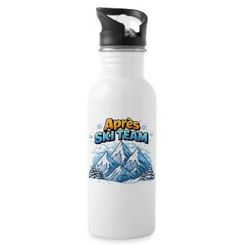 Après Ski Team Berglandschaft - Trinkflasche mit integriertem Trinkhalm - Weiß - Rechts