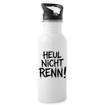 Don't cry Run! - Water bottle with straw - white - Right