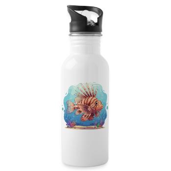Feuerfisch Unterwasser-Pracht - Trinkflasche mit integriertem Trinkhalm - Weiß - Rechts
