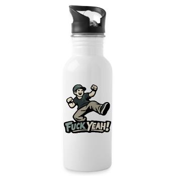 Fuck yes! Daily motivation - Water bottle with straw - white - Right