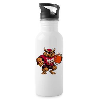 Owl Rugby - Water bottle with straw - white - Right