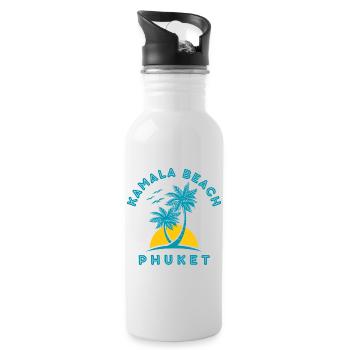 Palmier du coucher de soleil de la plage de Kamala à Phuket - Gourde avec paille intégrée - blanc - Droite