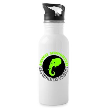 Elephant Animal Supporter - Water bottle with straw - white - Right