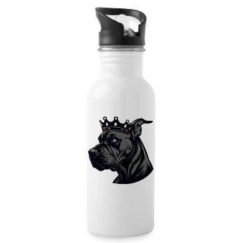 Couronne de chien dogue allemand - Gourde avec paille intégrée - blanc - Droite
