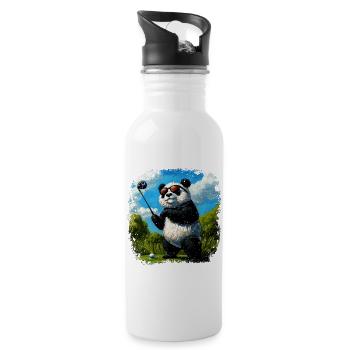 Pandas Golf - Gourde avec paille intégrée - blanc - Droite